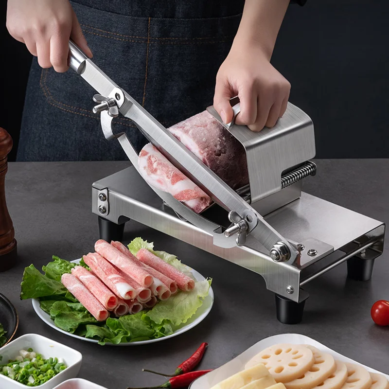 Manual Meat Slicer, Vegetable Household Mutton Roll Slicing Machine, Food Slicer for BBQ, Cooking, Kitchen, Home, Hotpot Shabu Shabu, Size