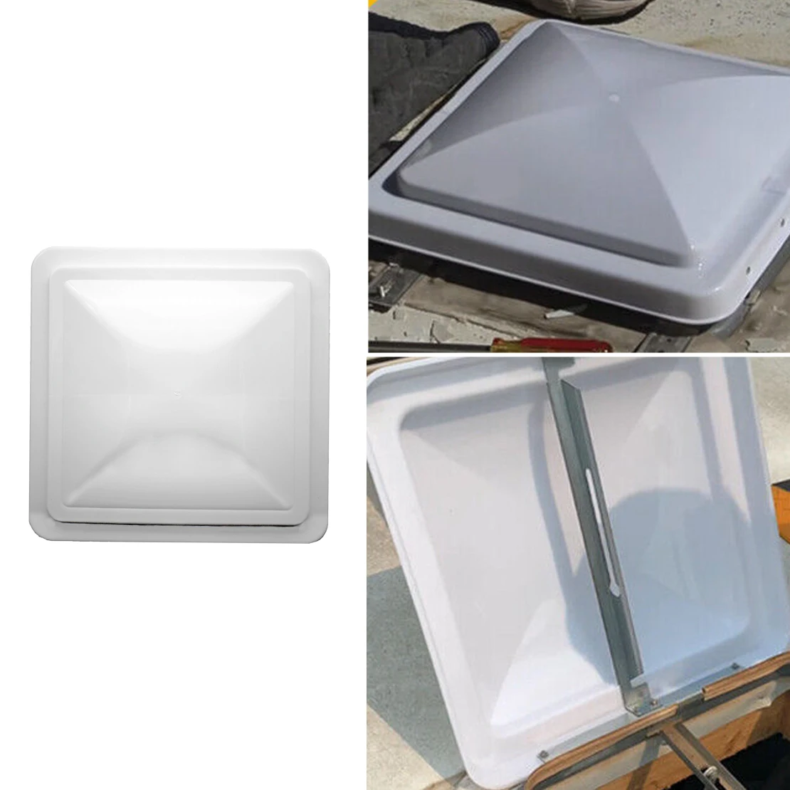 14" x 14" White Roof Vent Lid Cover For RV Caravan Trailer Camper