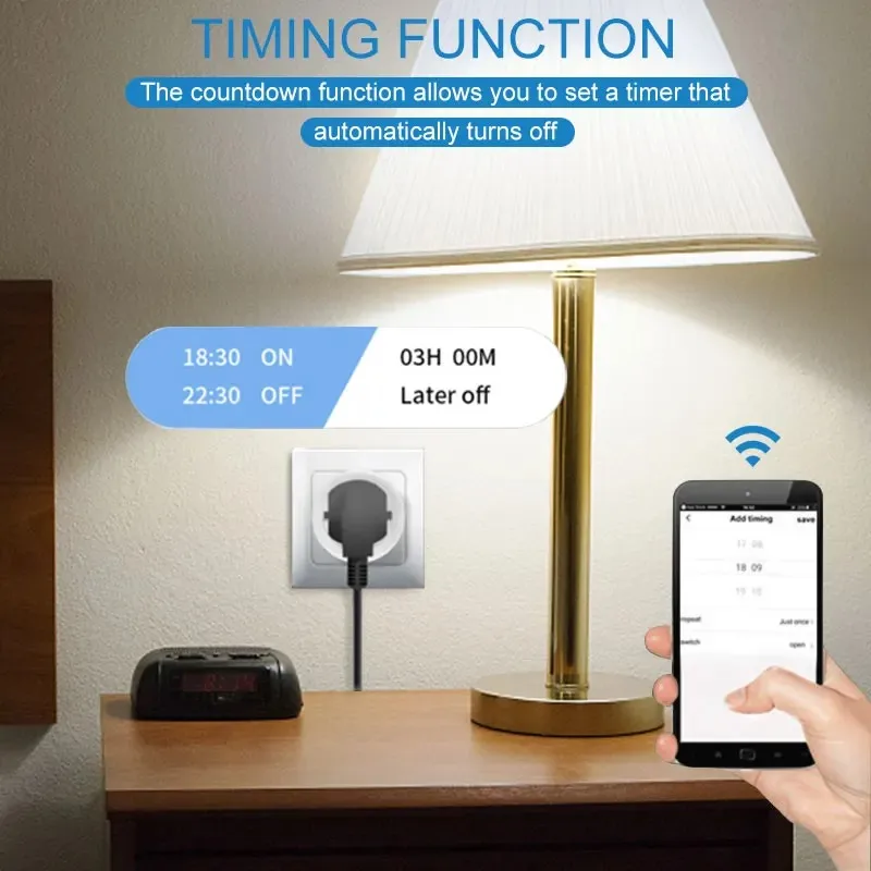 Tuya Smart Socket EU16A/20A Wifi Smart Plug With Power Monitoring Smart Life APP Remote Control Support Google Assistant Alexa 5