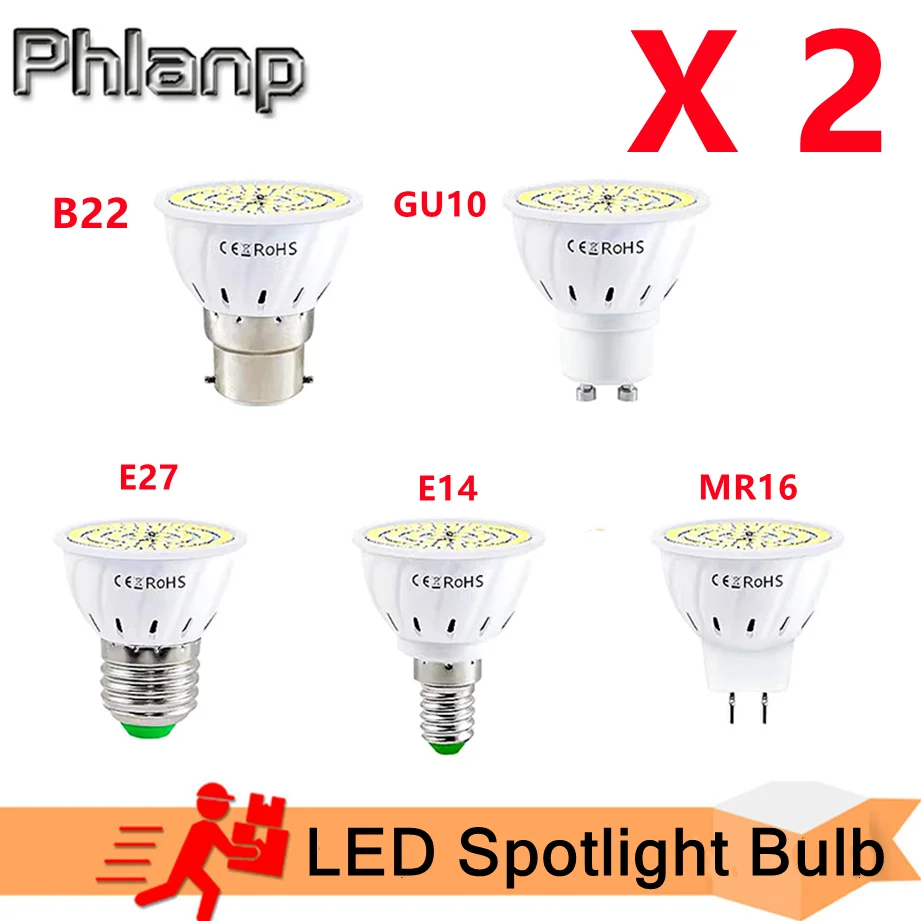 GU10 LED E27 Lamp E14 Spotlight Bulb 48 60 80leds lampara 220V GU 10 bombillas led MR16 gu5.3 Lampada Spot light High quality