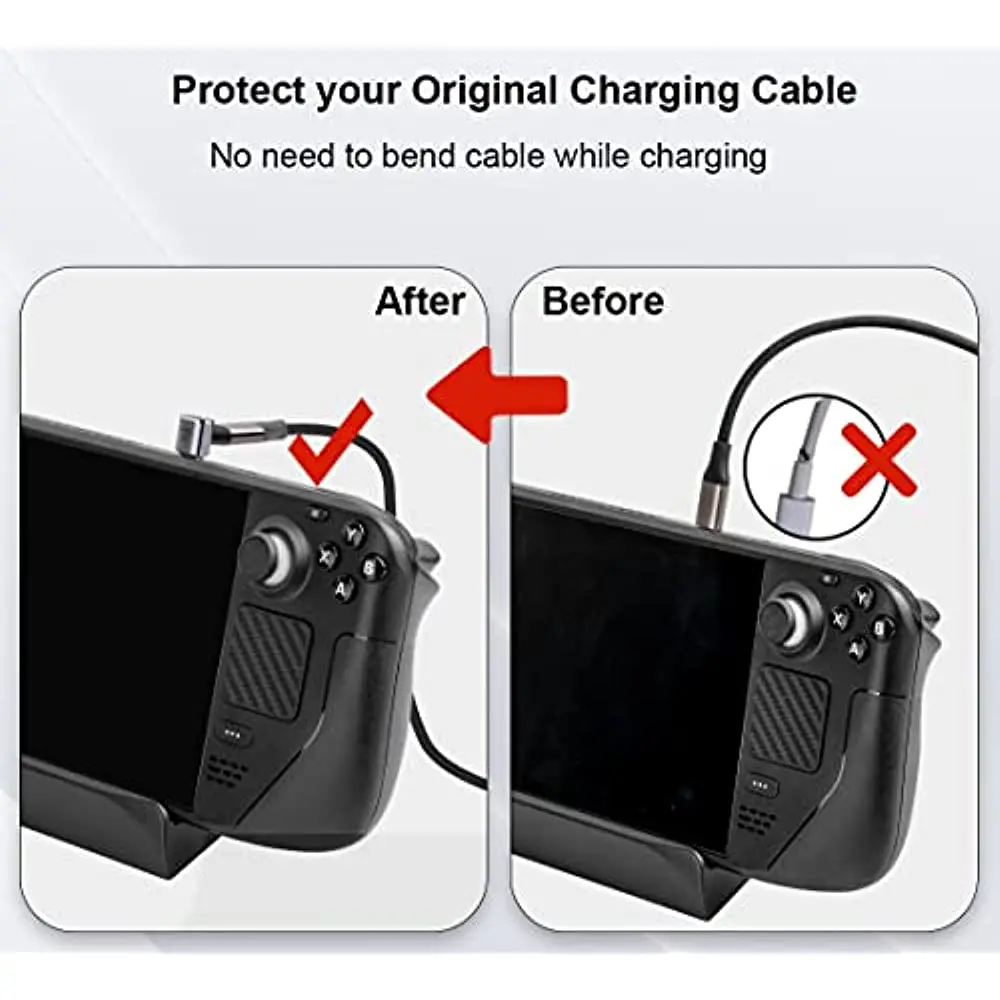 Upgraded 90 Degree Right Angle USB-C 4.0 40Gbps PD 100W 8K Male to USB-C Female Adapter Compatible for Steam Deck Switch Phone