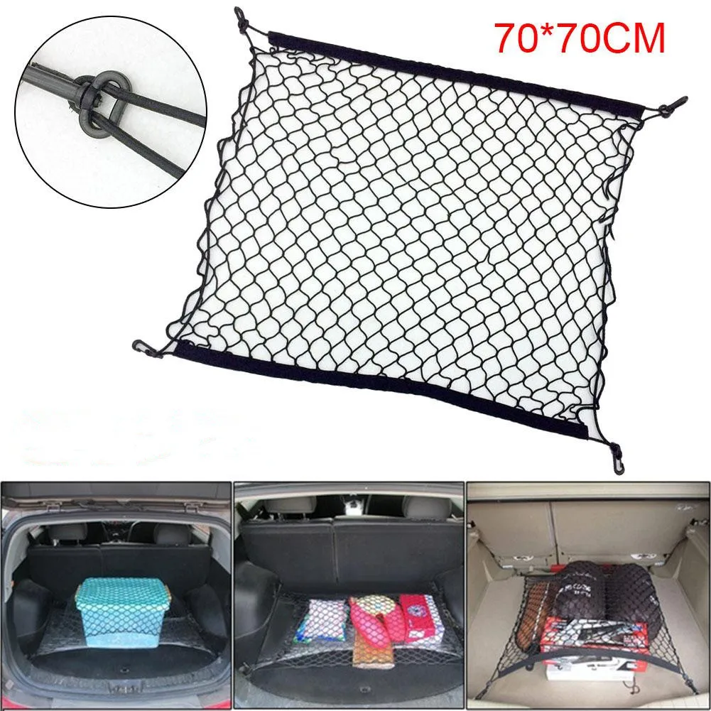 

Universal car trunk roof luggage net sundries isolation storage net pocket 70*70cm