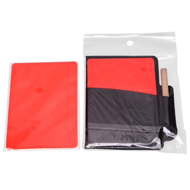 1PC 2PCS 3PCS Football Red And Yellow Card Set Referee Tool With Leather Wallet And Pencil Recording Paper Warning and  Cards 2