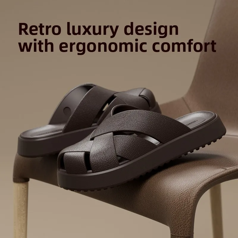 Women's Open-Toe Slippers Indoor Home Quiet Soft Bottom Anti-Slip Hole Hole Shoes Couples Summer 2026 New Style Casual Slip-On - 2