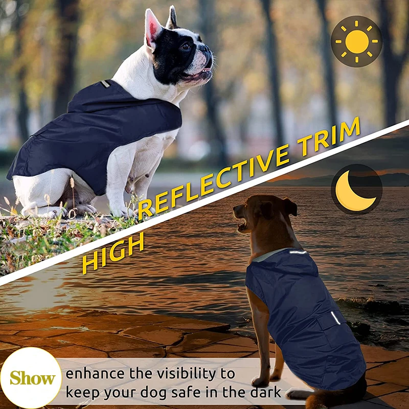 Reflective Dogs Rain Coat Dog Raincoat for Small Large Dogs Waterproof Clothes Golden Retriever Labrador Rain Cape Pet Costumes dog raincoat
