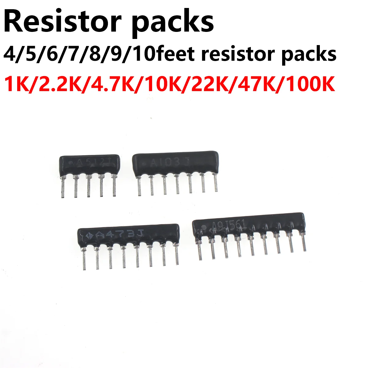 50PCS A09-103/102/472 A05  SIP-9 5 7 A07 A10 Commoned Resistor Network Array 9PIN 1K 2K   10K 22K 100K 33K 47K 100R 220R 470R