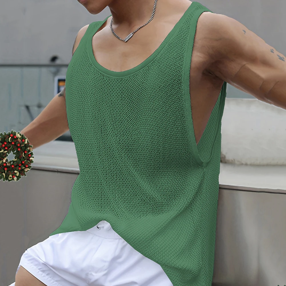 

Майка мужская Трикотажная без рукавов, Спортивная уличная одежда с U-образным вырезом, дышащая Спортивная повседневная, для фитнеса, лето