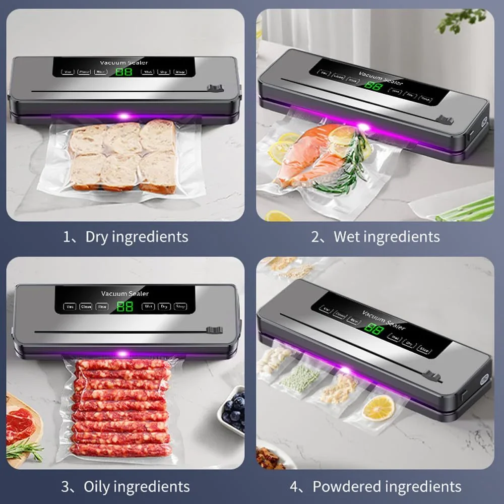 Electric Vacuum Sealer Machine Dry/Wet Food Packaging Vacuum Sealing Bags Food Storage Vacuum Packaging Machine For Kitchen 2