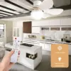 LED Ceiling Fan Light Bedroom Living Room Flower Colorful Six Blade Rotating White Lights Led Lustre 3