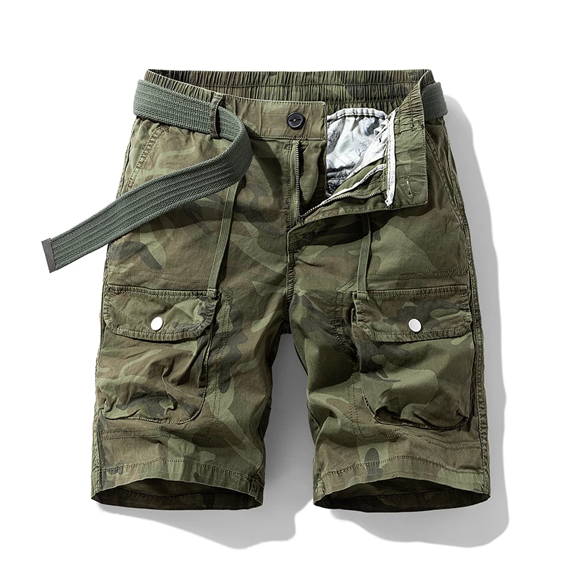 Outdoor Fifth Pants Men's Summer Jungle Camouflage Workwear Shorts Multi-Pocket Straight Leisure Climbing Middle Pants