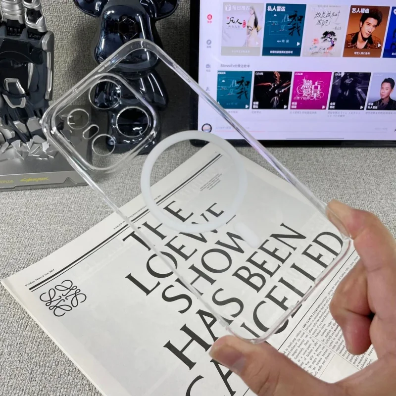 Luxury Transparent HD Clear MagSafe-Compatible Hard Case