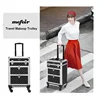 mefeir Aluminum Rolling Makeup Train Case Travel Beauty Luggage Trolley Lockable w/4 Removable Wheels & 2 Sliding Drawers 6