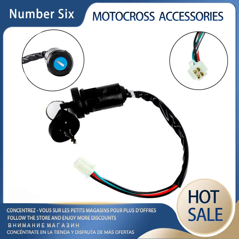 

For Dirt Bike ATV Kart Waterproof 4 Wire Universal 2 Ignition Key Start Switch Door Lock Key Motorcycle Accessories