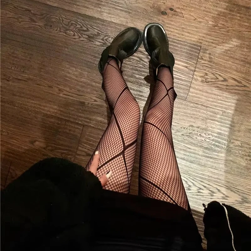 Japanischen Stil frauen Strumpfhosen Sommer Nylon Druck Strumpf Sexy Dessous Gothic Strumpfwaren Nahtlose Fishnet Mesh Strumpfhosen Hohe Socke