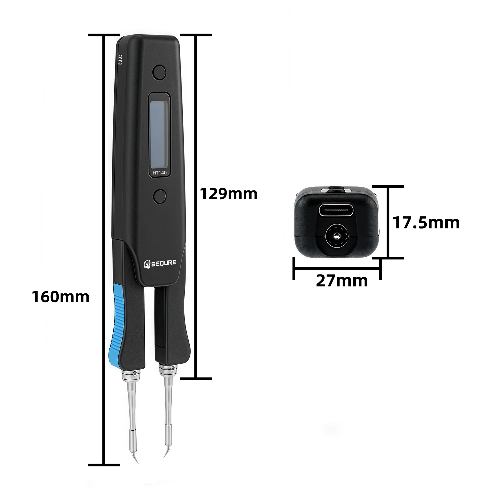 SEQURE HT140 2-IN-1 Hot Tweezers & Soldering Iron Compatible with C210 Tip Portable Tweezers Soldering Station Support PD|QC|DC 5