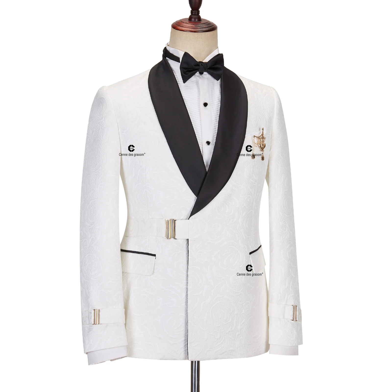 Bosdan gulden 2023 elegantní obleků pro muži bělouš smoking bunda tílko kalhot s bowtie 4ks sada svatební šaty hlavní jídlo večírek