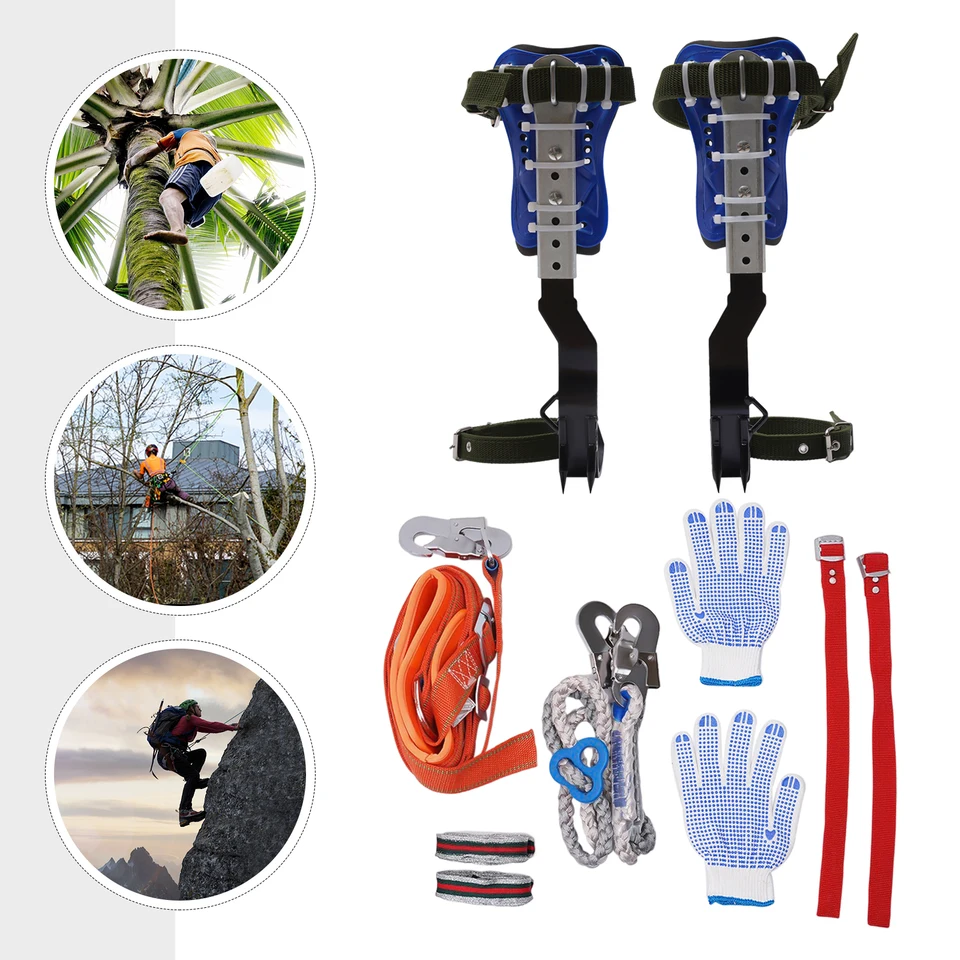 Adjustable Tree Climbing Spikes with Safety Gear