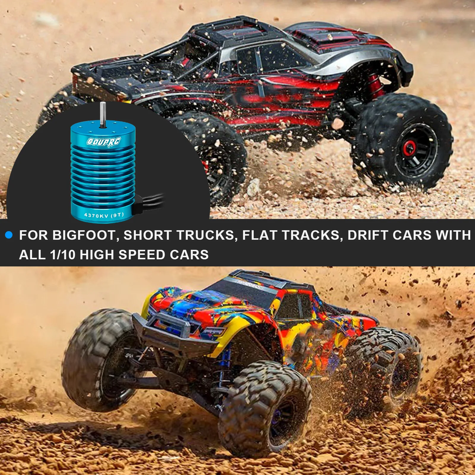 Motore Brushless 3650 4370KV 9T per Auto RC 1/10
