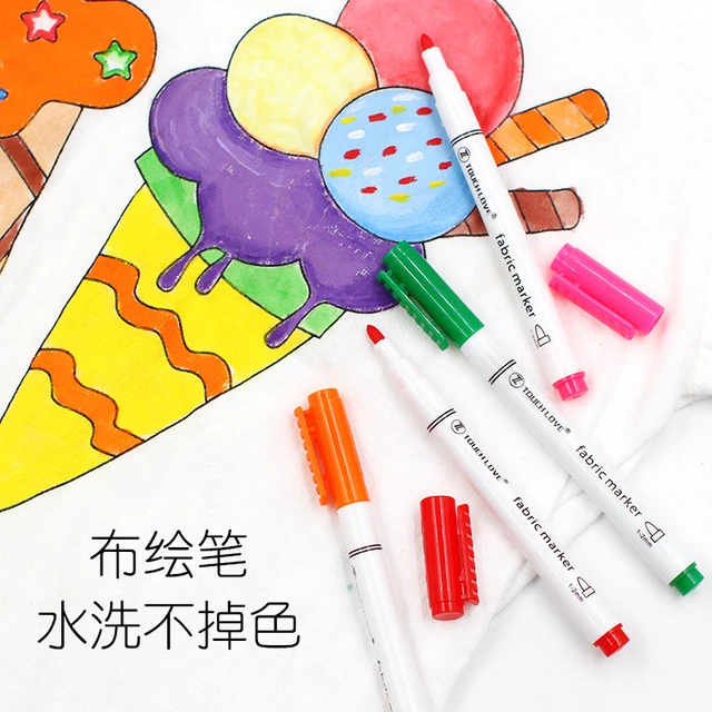 8 Colors/Set Fabric Paint Marker Pen Clothes Textile DIY Crafts T-shirt  Graffiti Pigment Painting Pen School&Office Stationery - AliExpress