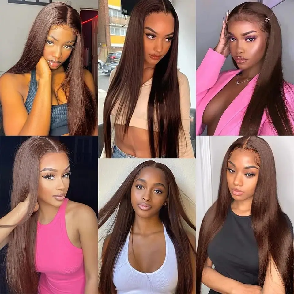 Brown Bundles Straight Human Hair Color #4 Chocolate Brown Bundles Hair Extensions For Women Brazilian Remy 10-30 Inch human hair extensions,human hair bundles