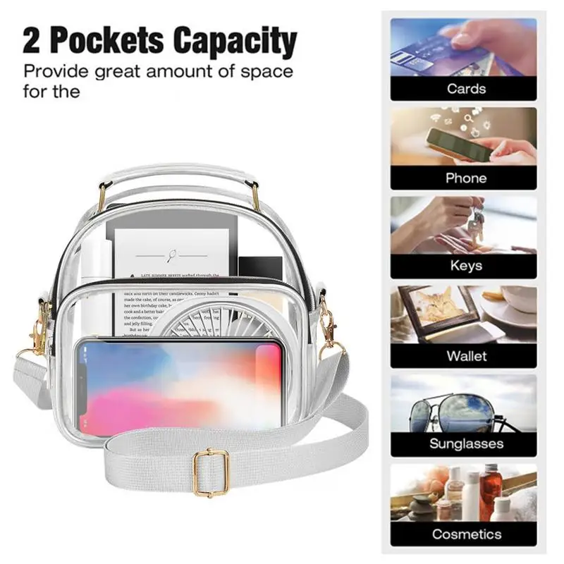 For Refer To Description Transparent PVC Bag PVC Simple Shoulder Bags Clear Bags For Women Women Clear Bag Large Capacity For