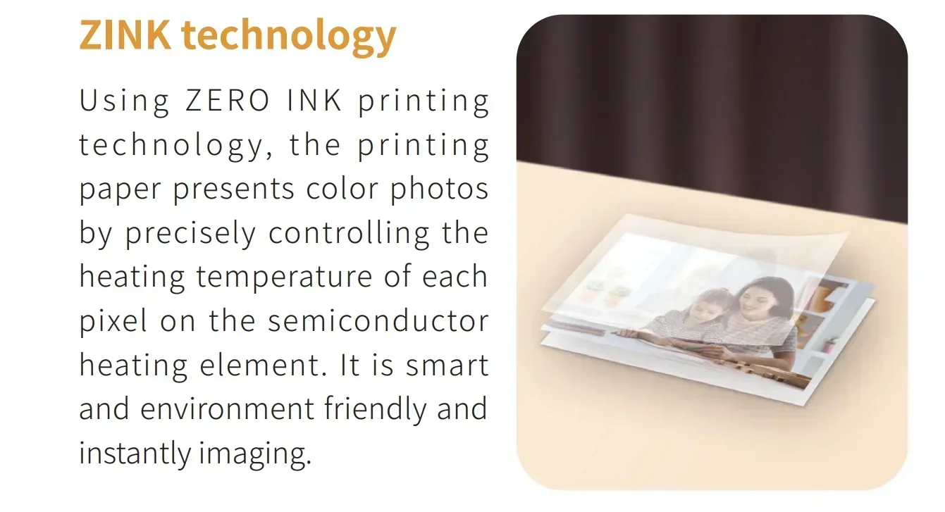 GlowMartHPRT Portable Z1 Dye Sublimation Photo Printer 300dpi Mini Small DIY Share with 40 Sheets of Photo Paper