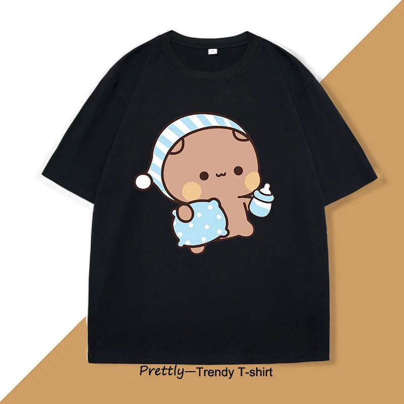 Adorable Bubu Dudu Sleepy Panda & Bear Graphic Cotton T-Shirt