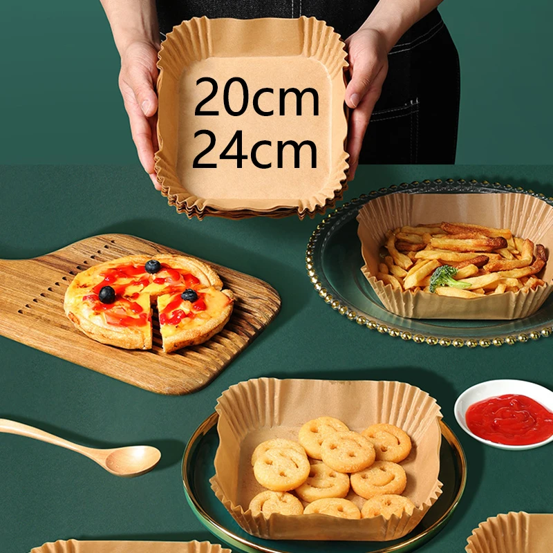 Lot De 100 Feuilles De Papier Absorbant L'huile Antiadhésives Rondes Pour Barbecue, Pour