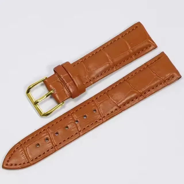 Premium Genuine Leather Watch Band - High-Quality Brown Strap