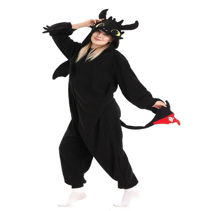 Kigurumi Onesie Cartoon Pajamas For Adult Women Men Animal Pyjamas How to Train your toothless Pajama Dragon Cosplay Costume
