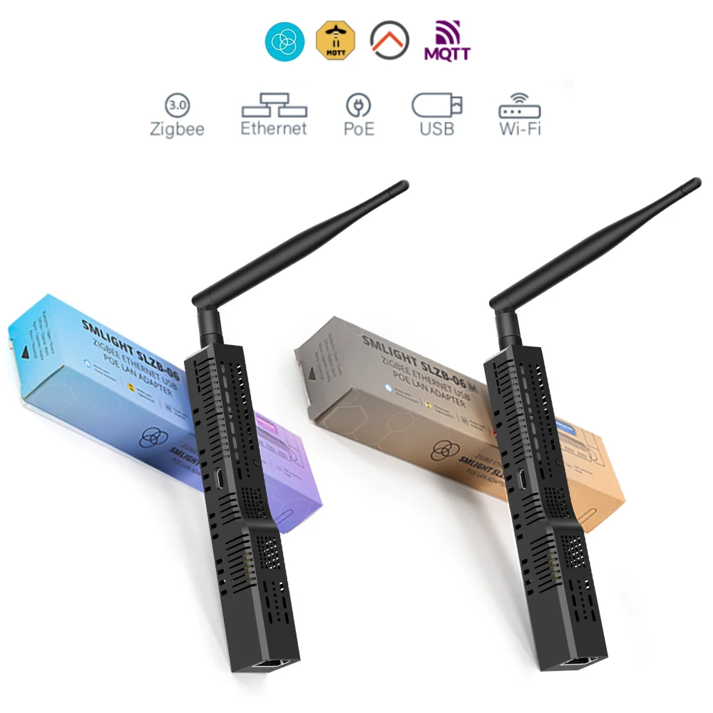 Zigbee Adapter SMLIGHT SLZB-06 Zigbee 3.0 to Ethernet USB and WiFi adapter with PoE support works with Zigbee2MQTT ZHA Home Assistant