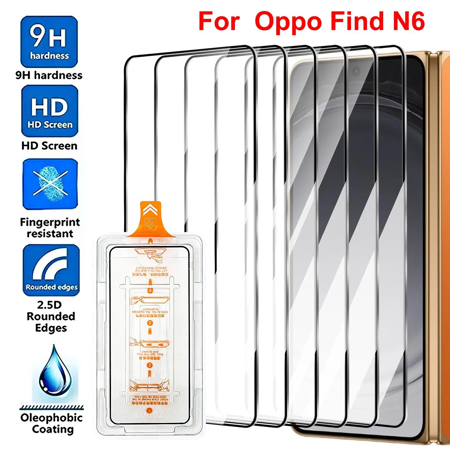 HD Screen Protector with Easy Install Cover & Anti-Shatter Tempered Glass Protective Film