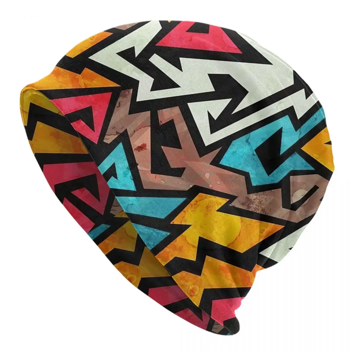 

Hip Hop Street Art Skullies Beanies Hat Graffiti Hip Hop Unisex Outdoor Cap Warm Dual-use Bonnet Hat