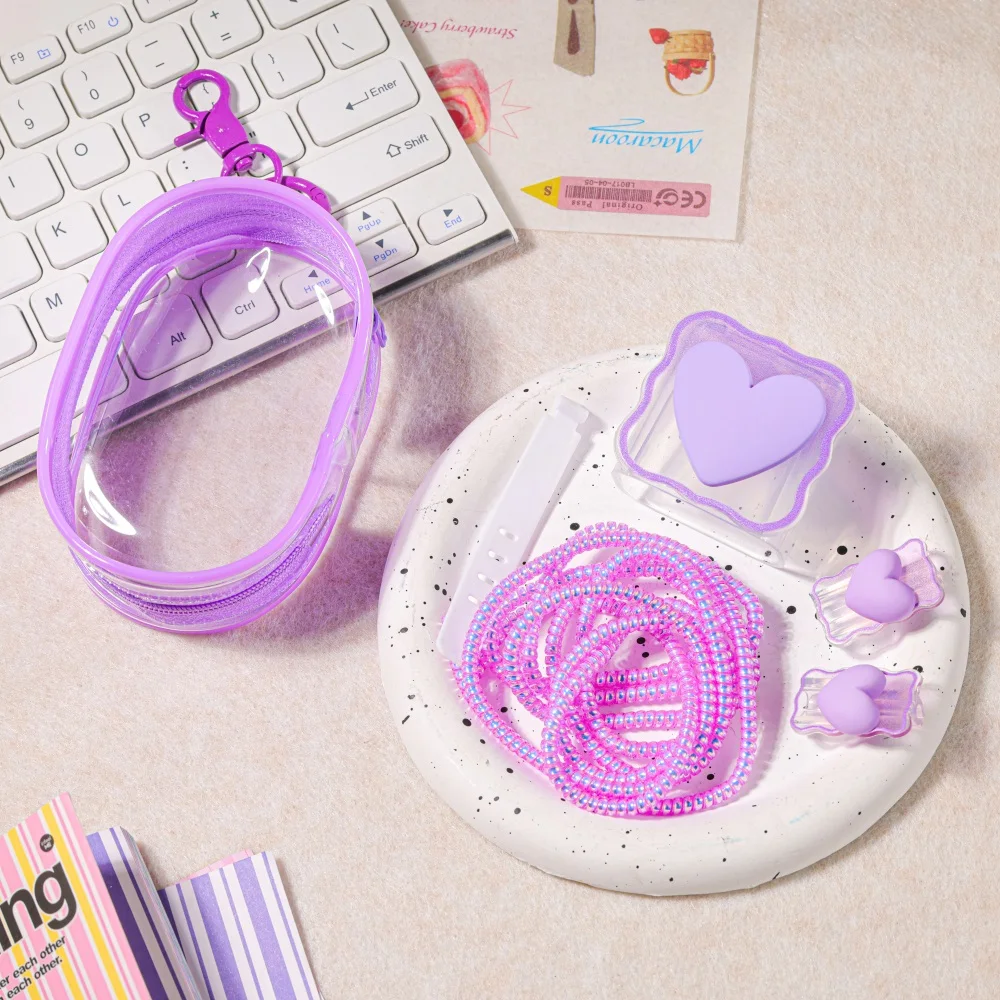 Charger Protector Storage Pouch Keychain Bag+Sleeve Charger Cable Protector Cover 3D Soft Silicone Charger Case for iPhone 18w 20w Head