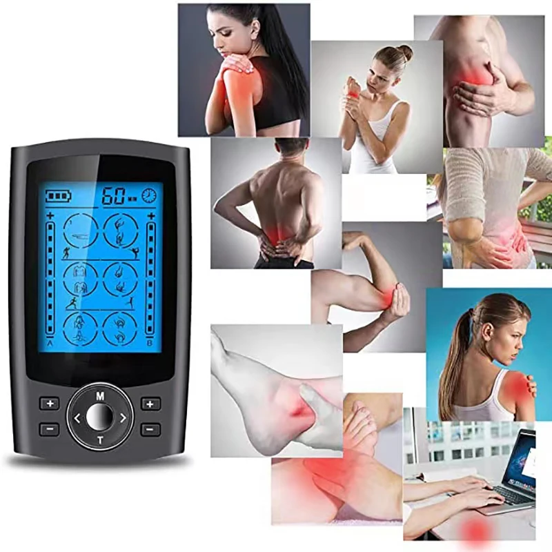 Belifu Dual Channel TENS EMS Unit 24 Modes Muscle Stimulator for