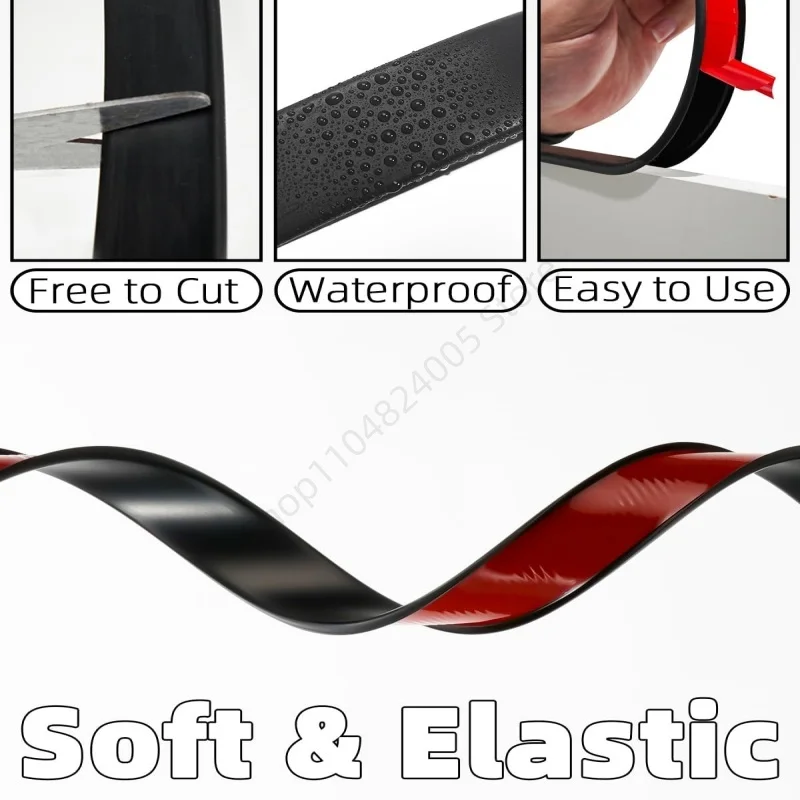 5M U-Shape Edge Banding Strip Self-Adhesive Flexible TPE Rubber Furniture Corner Guards Wood Cabinet Edging Repair Protector