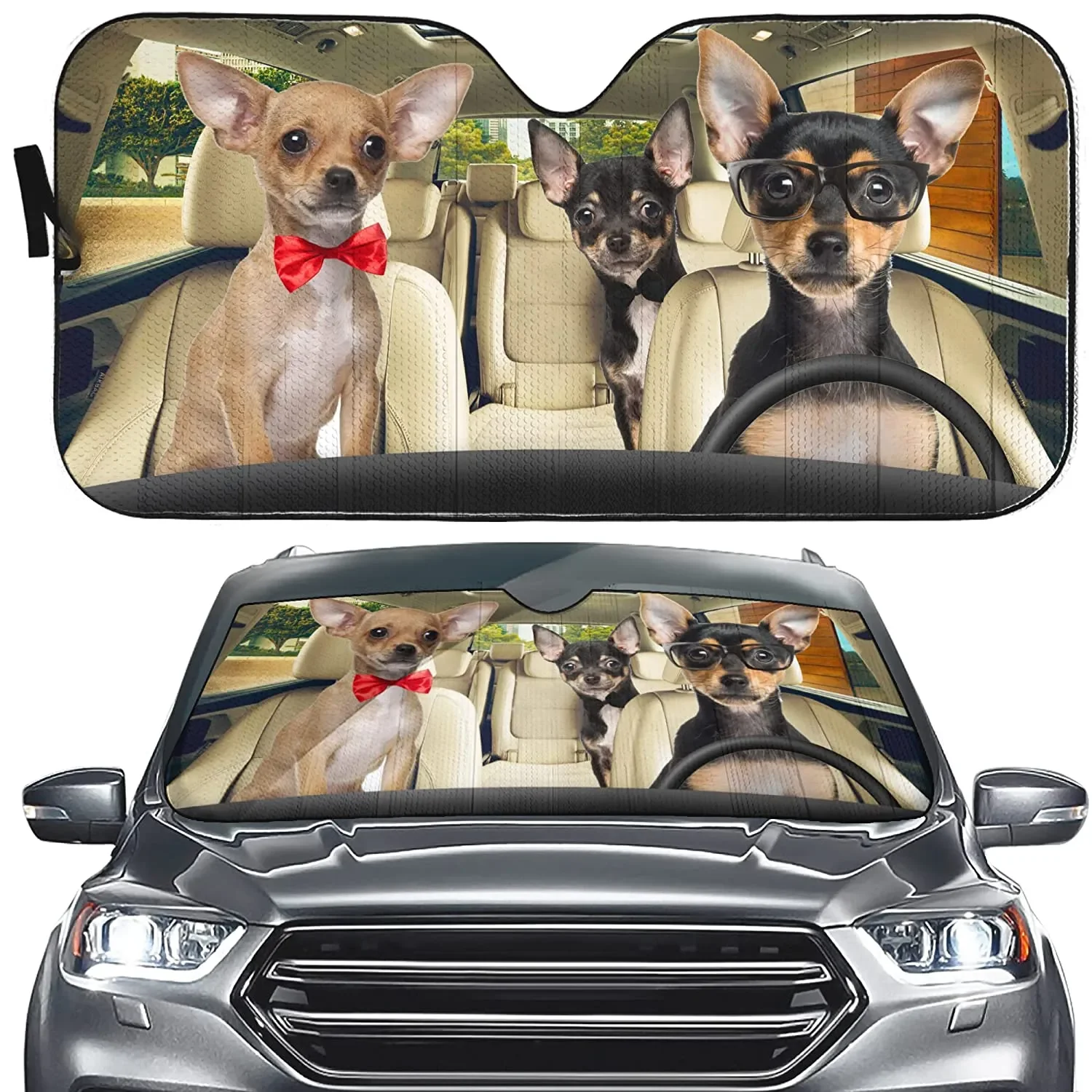 

Автомобильный солнцезащитный козырек для собаки чихуахуа, солнцезащитный козырек, универсальный автомобильный козырек от солнца для защиты вашего автомобиля от прохлады, переднее стекло для внедорожника, домашнего питомца