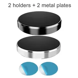Universal Magnetic Car Phone Holder Stand - Secure Mount (Black and Silver)