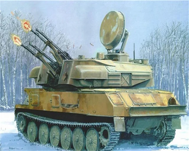 ZSU234 SHILKA antiaircraft tank military paint by numbers Hobby Paint