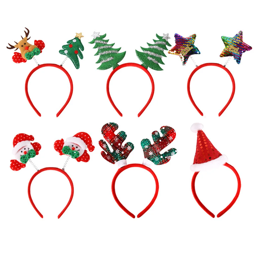 6 Pcs Portable Headband Child Hair Bands Christmas Tree Costume Plastic Delicate