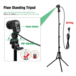GRAXGROW 24W E27 Plant Growth Bulb with Six - Spectrum LED and Aluminum Design (Tripod EU plug)
