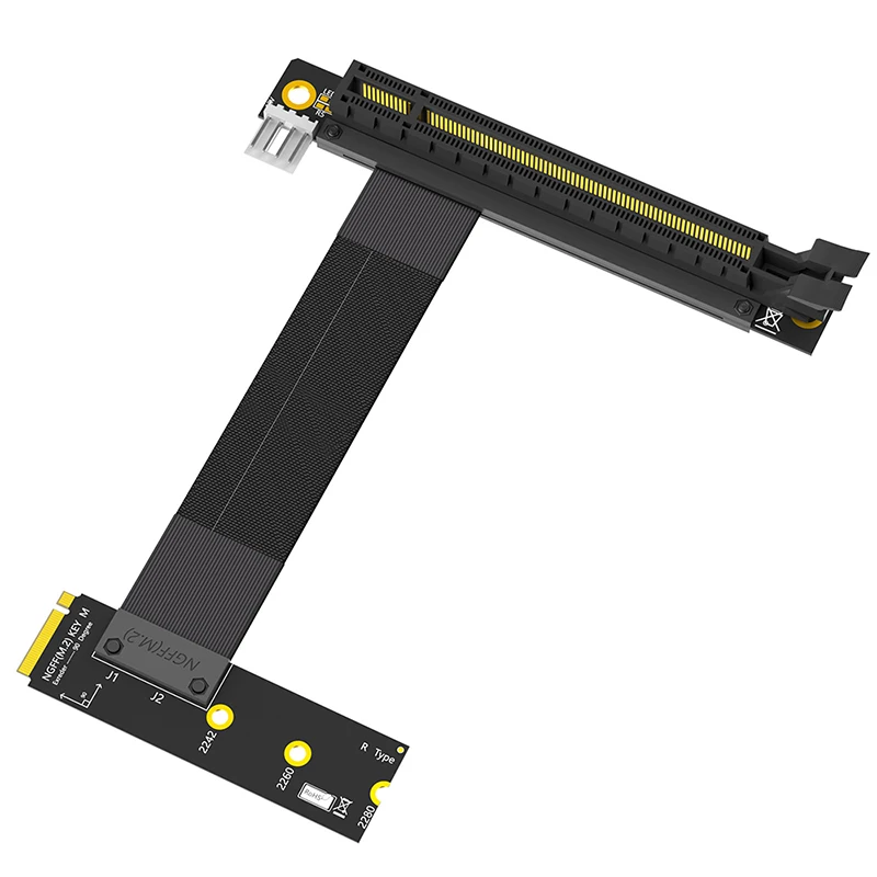Description Picture 3 of itemM.2 NVME to PCIE X16 Adapter Graphics Video Extension Cable PCI Express 3.0 16X to M Key Riser Cable for 2242/2260/2280 NVME SSD