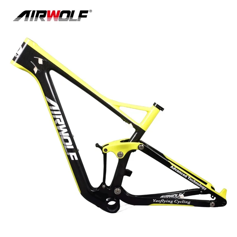 

Airwolf Carbon Mountain Bike Frame 29er Full Suspension Carbon Mtb Frame T1000 Toray 142*12mm Endurance Racing Bicycle Frameset
