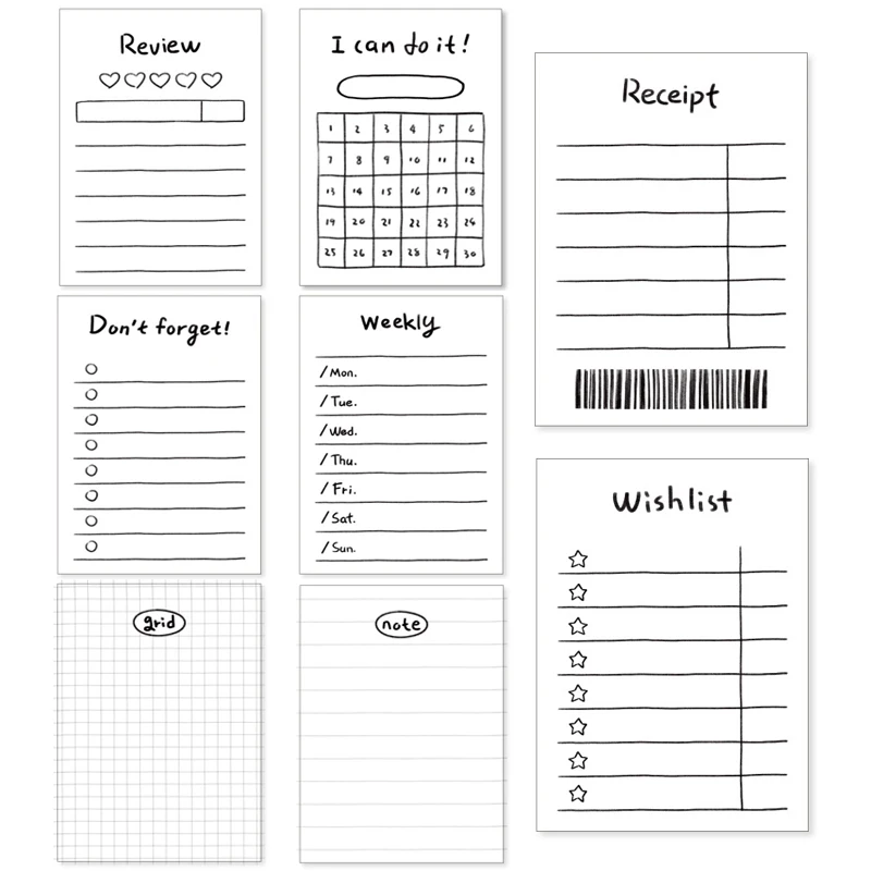 50 Sheets Cute Memo Pad Message Memo Sticky Note Posted It Weekly Plan Pads Planner Sticky School Stationery Office Supplies