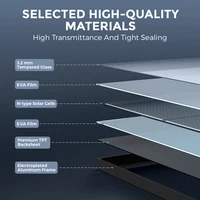 RVPOZWER Panneaux solaires rigides 100W 18BB à cadre noir, cellules solaires de type N, 23,2% d'efficacité de conversion élevée pour système solaire domestique, camping-car, appartement, école, camping en extérieur, alimentation hors réseau 3