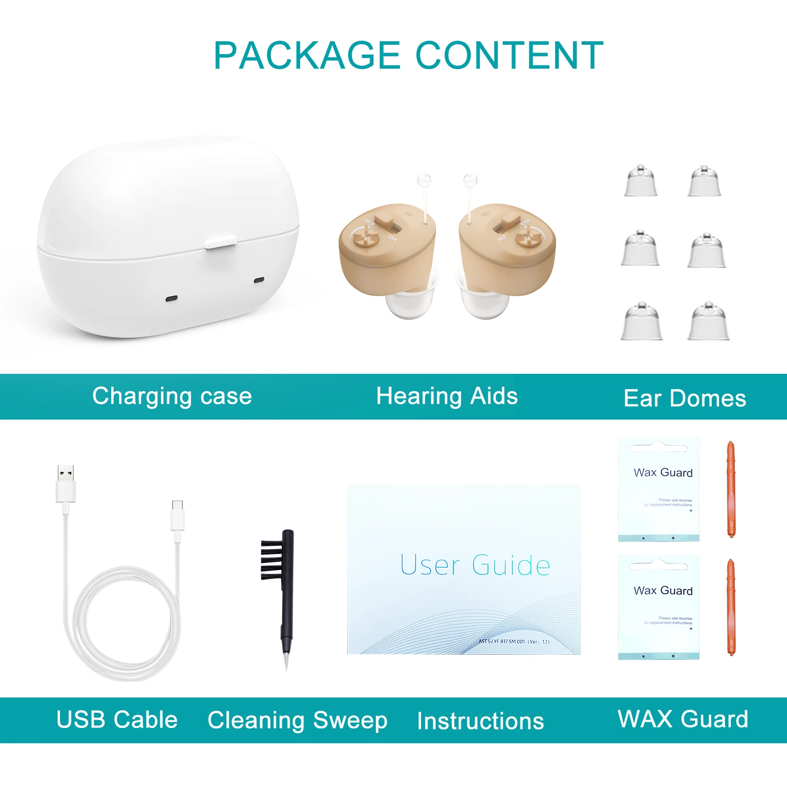 Hearing Aid Elderly Rechargeable Deafness The Listening Device Mini Wireless Sound Amplifier Invisible Hearing Aids Headphones 6