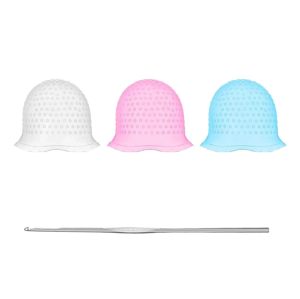 살롱 하이라이트 염색 미용 도구용 바늘이 있는 전문가용 실리콘 헤어 컬러링 캡