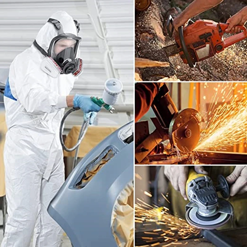 Gas Mask Gas Respirator Face Respirator Half Face Respirator Mask Dustproof Respirator Respirator Filter Gas Mask Filter Gas Mask Acid/Organic/Ammonia 6800 Full Face Mask Respirator Paint Chemical Pesticide Laboratory Anti-dust Multifunction Filters