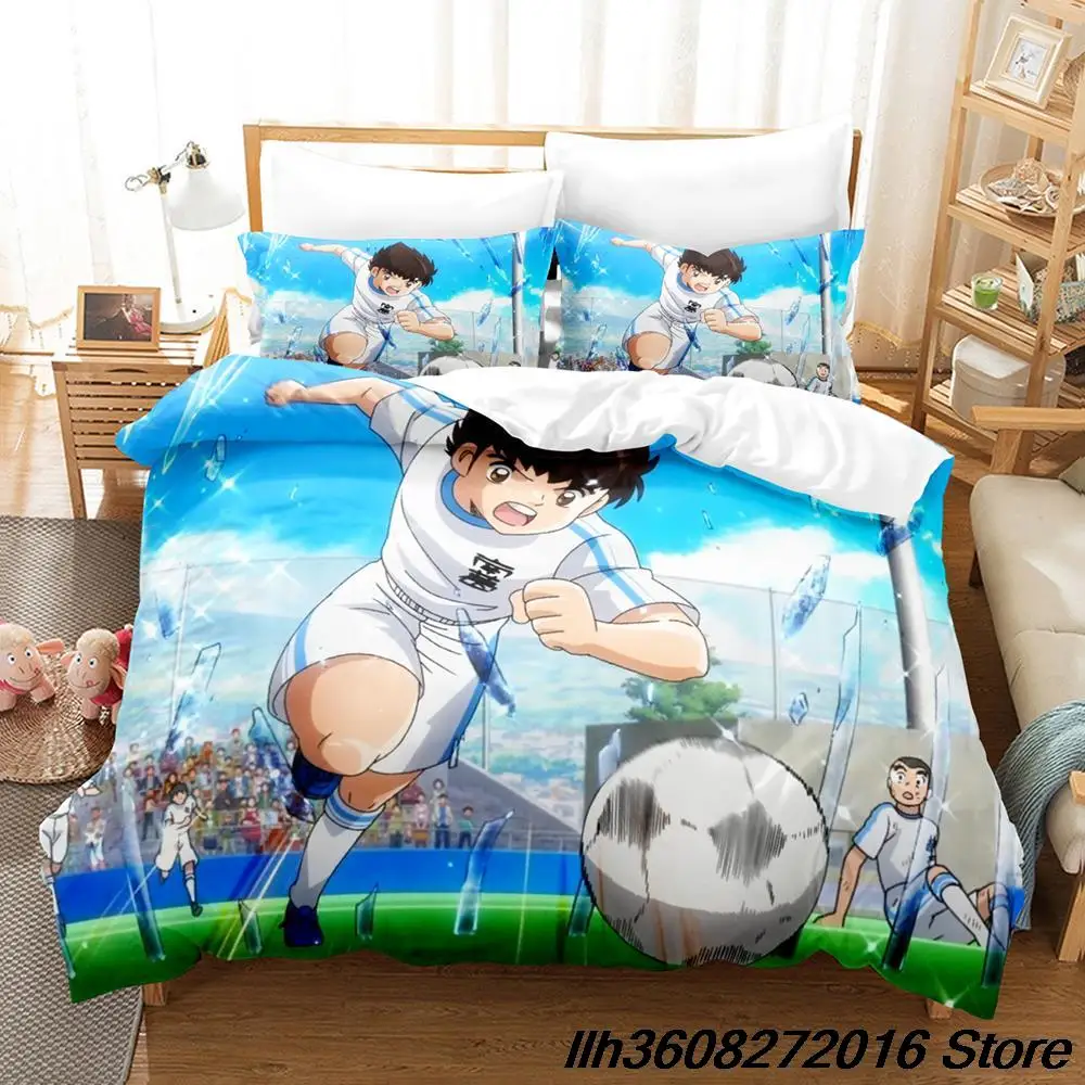 2025 Captain Tsubasa Bedding Set Single Twin Full Queen King Size Bed Set Adult Kid Bedroom Duvetcover Sets 3D Anime Bed Sheet S 3