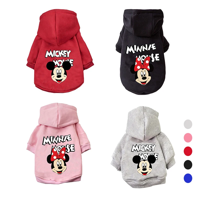 Pet Clothes Disney Pet Dog Minnie Mouse Hoodie Companion Cozy Puppy Small Medium Dog Sweatshirt French Chihuahua Pug S-xxl
